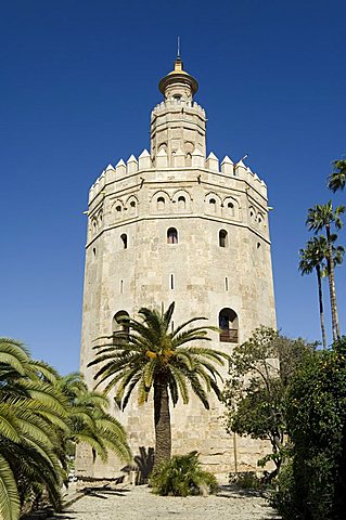 Torre del Oro, El Arenal district, Seville, Andalusia, Spain, Europe