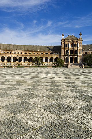 Plaza de Espana erected for the 1929 Exposition, Parque Maria Luisa, Seville, Andalusia, Spain, Europe