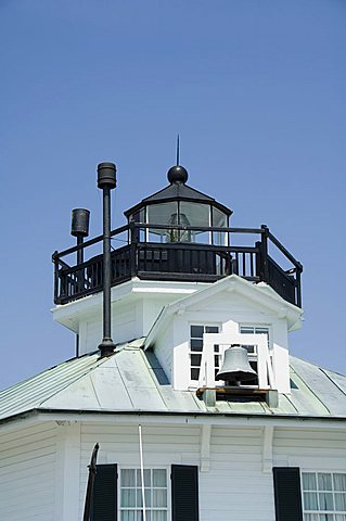 Typical historic lighthouse rescued and brought to the Chesapeake Bay Maritime Museum, St. Michaels, Talbot County, Miles River, Chesapeake Bay area, Maryland, United States of America, North America