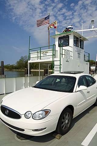 Oxford Bellevue Ferry, Oxford, Talbot County, Tred Avon River, Chesapeake Bay area, Maryland, United States of America, North America