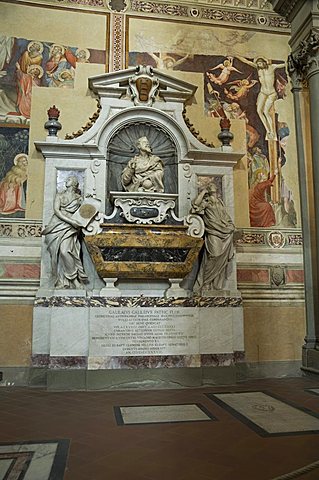 Tomb of Galileo, Santa Croce church, Florence (Firenze), UNESCO World Heritage Site, Tuscany, Italy, Europe