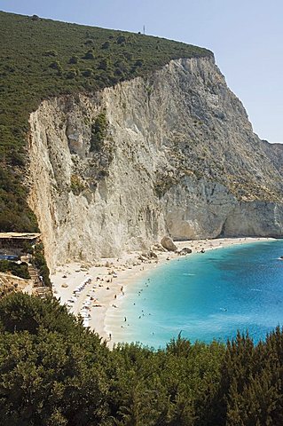 Porto Katsiki beach, west coast of Lefkada (Lefkas), Ionian Islands, Greek Islands, Greece, Europe