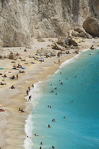 Porto Katsiki beach, west coast of Lefkada (Lefkas), Ionian Islands, Greek Islands, Greece, Europe