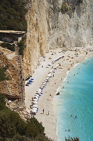 Porto Katsiki beach, west coast of Lefkada (Lefkas), Ionian Islands, Greek Islands, Greece, Europe