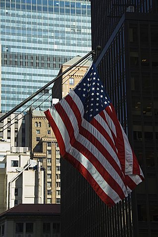 American flag, Manhattan, New York, New York State, United States of America, North America