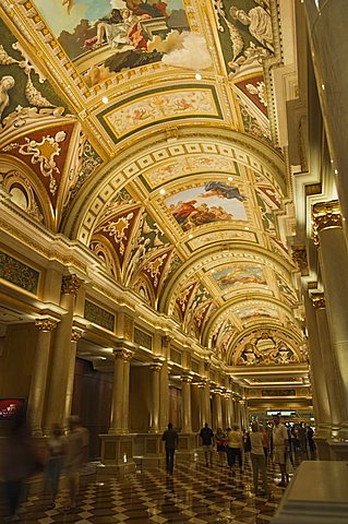 Lobby near the front desk, Venetian Hotel, Las Vegas, Nevada, United States of America, North America