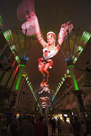 Fremont Street Light and Sound Show Experience, Fremont Street, the older part of Las Vegas, Nevada, United States of America, North America