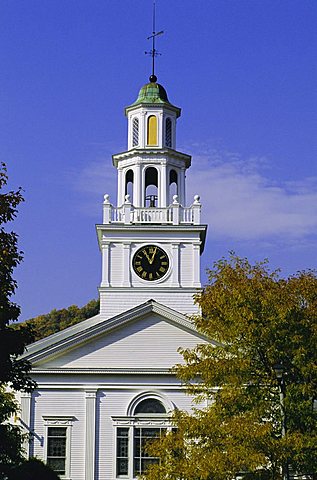 First Congregational church, Paul Revere Bell, one of only 37 surviving bells made at Revere's foundry during his lifetime, Woodstock, Vermont, New England, USA, North America