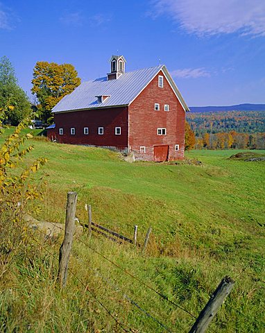 The Red Barns typify Vermont's countryside, Vermont, USA