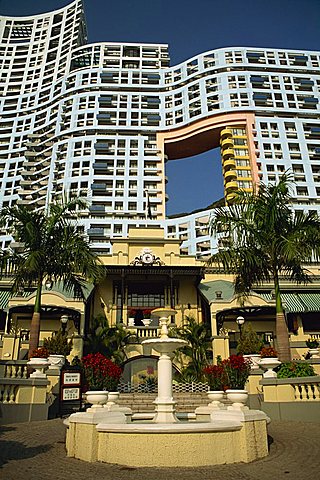 Exterior of the Repulse Bay luxury apartments noted for their unusual architecture in Hong Kong, China, Asia