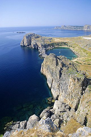 St. Pauls Bay (Ormiskos), Lindos, Rhodes, Dodecanese Islands, Greece, Europe