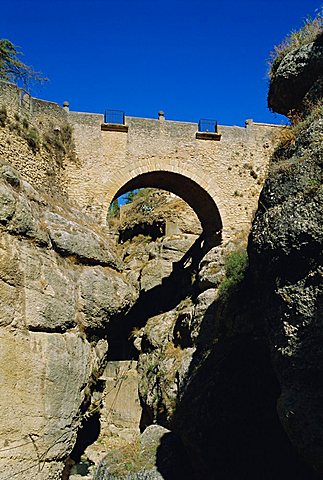 The Puente Viejo or Old Bridge, Ronda, Andalucia, Spain