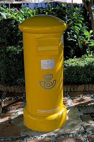 Yellow postbox, Spain, Europe