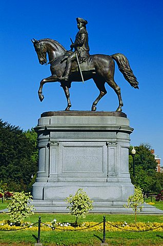 Washingtons Statue, Boston Common, Boston, Massachusetts, USA