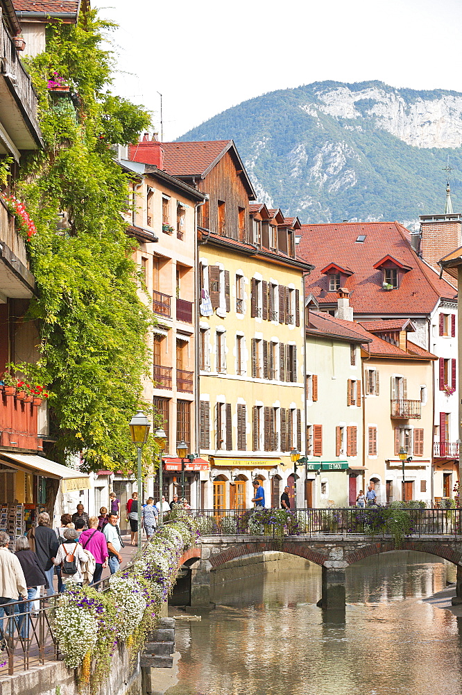 A view of the old town of Annecy, Haute-Savoie, France, Europe