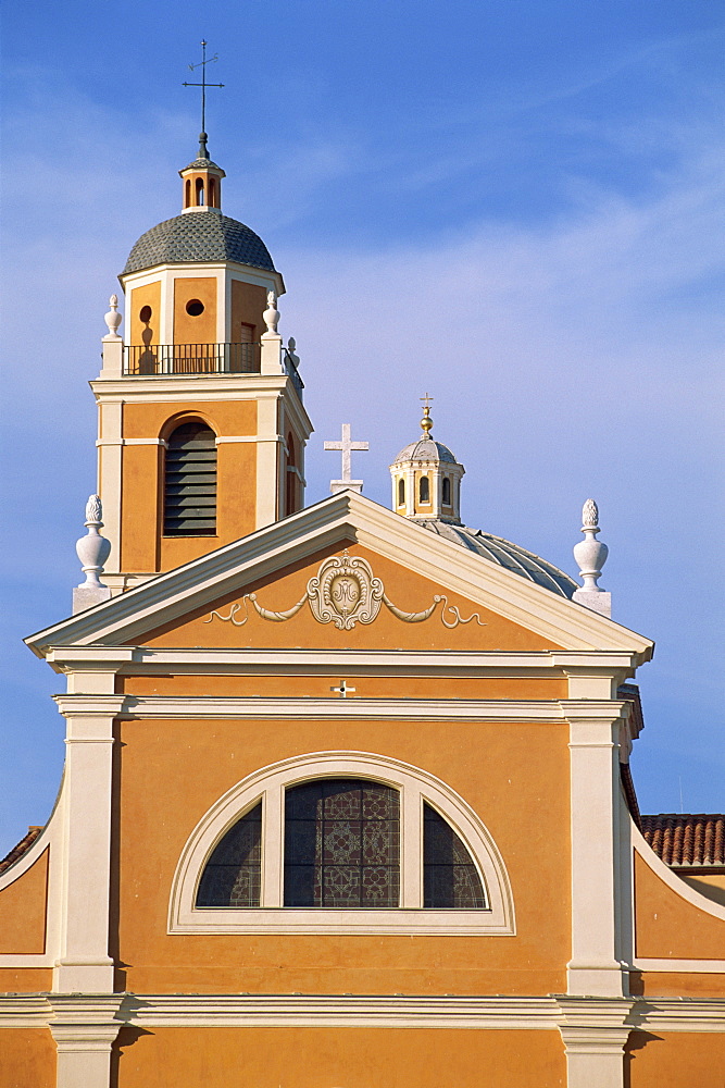 Exterior of St. John Baptist Christian church built around 1790, Ajaccio, island of Corsica, France, Mediterranean, Europe