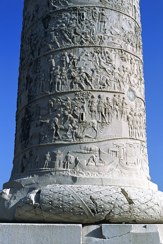 Detail of Trajan's Column, Rome, Lazio, Italy, Europe