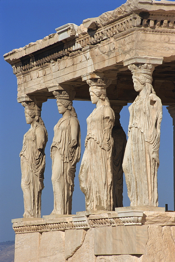 Caryatid portico, Erechthion, Acropolis, UNESCO World Heritage Site, Athens, Greece, Europe