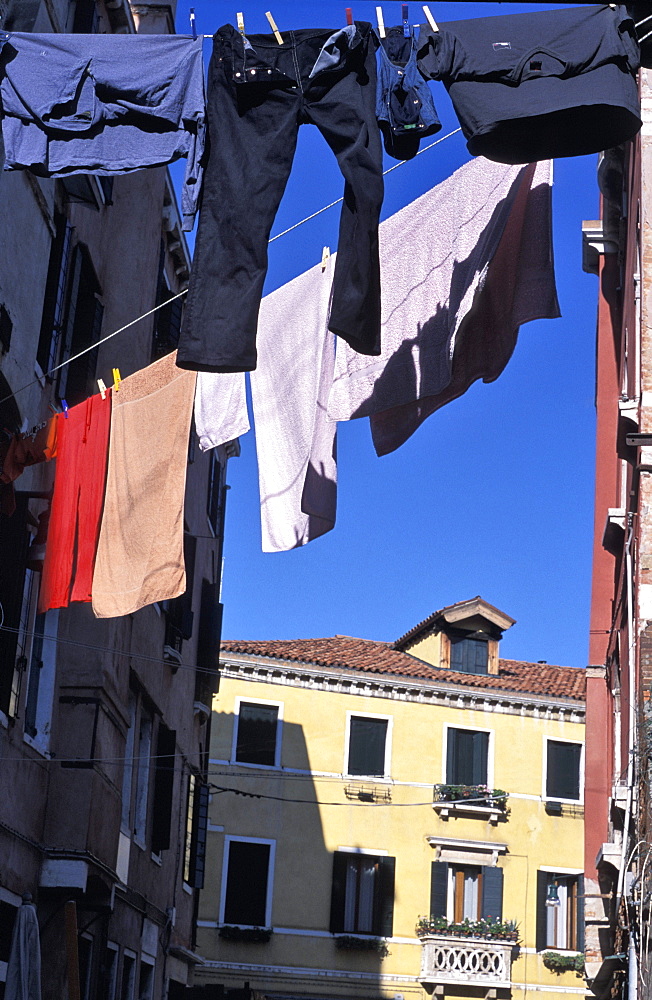 Typical backstreet, Venice, Veneto, Italy, Europe