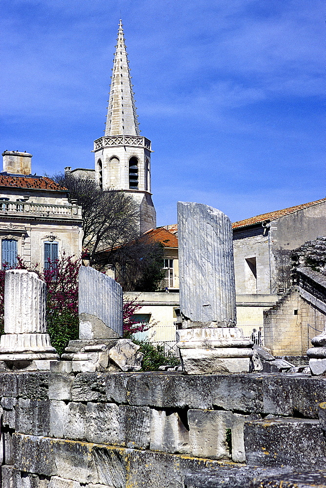 Roman Theatre, UNESCO World Heritage Site, Arles, Bouches-du-Rhone, Provence, France, Europe