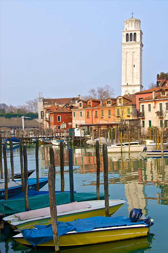 Campanile and church of San Pietro di Castello, San Pietro di Castello island, Venice, UNESCO World Heritage Site, Veneto, Italy, Europe