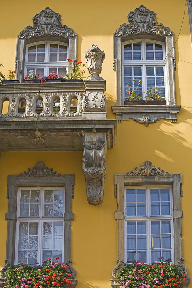 Detail of house in Uri Utca, Old Town, Budapest, Hungary, Europe