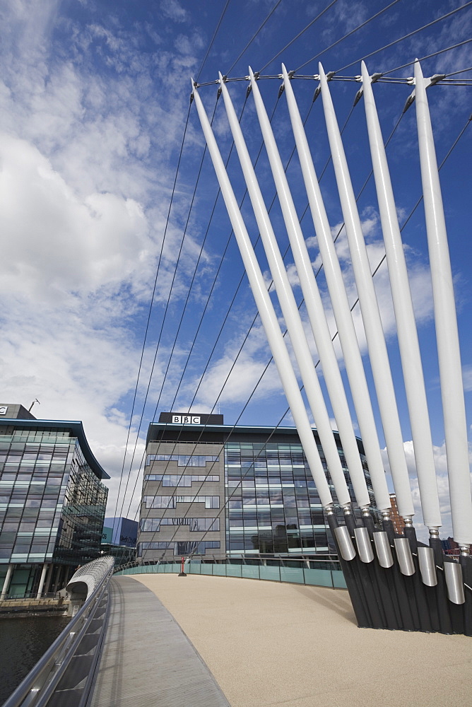 Media City Swing Bridge, Salford Quays, Salford, Greater Manchester, England, United Kingdom, Europe