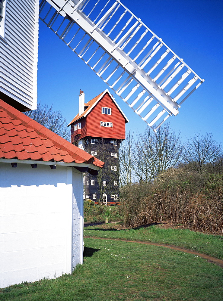 House in the Clouds, with mill sail, Thorpeness, Suffolk, England, United Kingdom, Europe