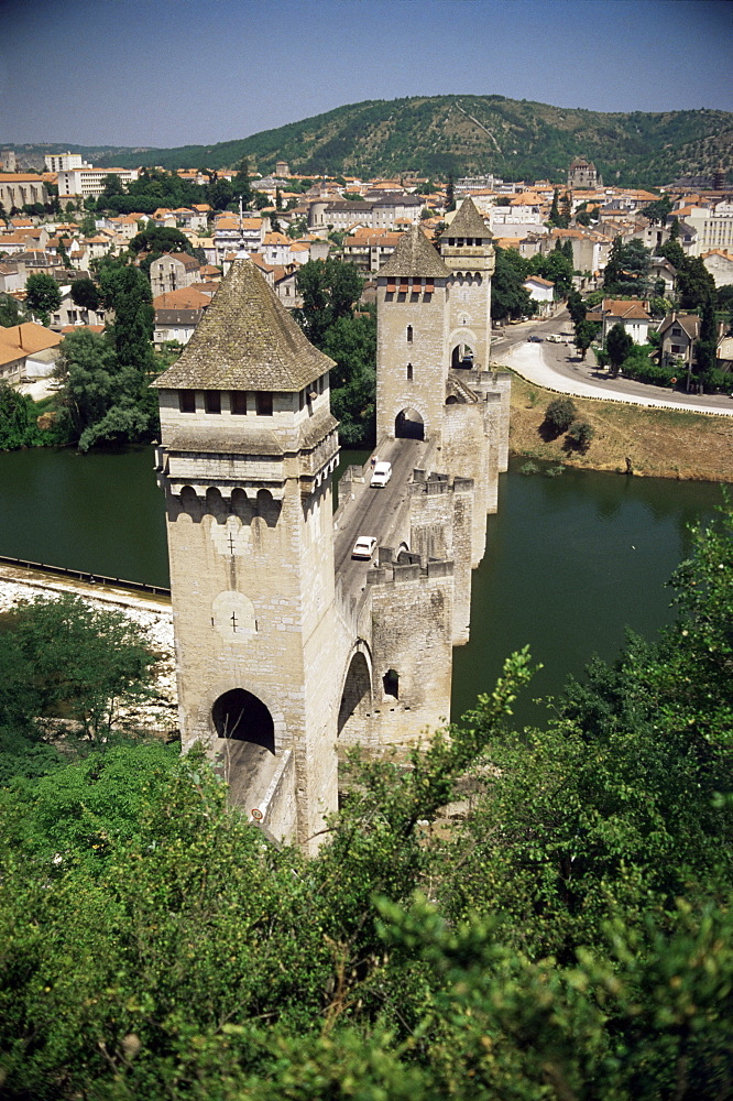 Valentre Bridge, Cahors, Lot, Midi Pyrenees, France, Europe