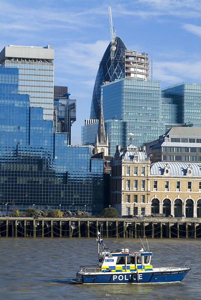 View of the City from the South Bank of the Thames, London, England, United Kingdom, Europe