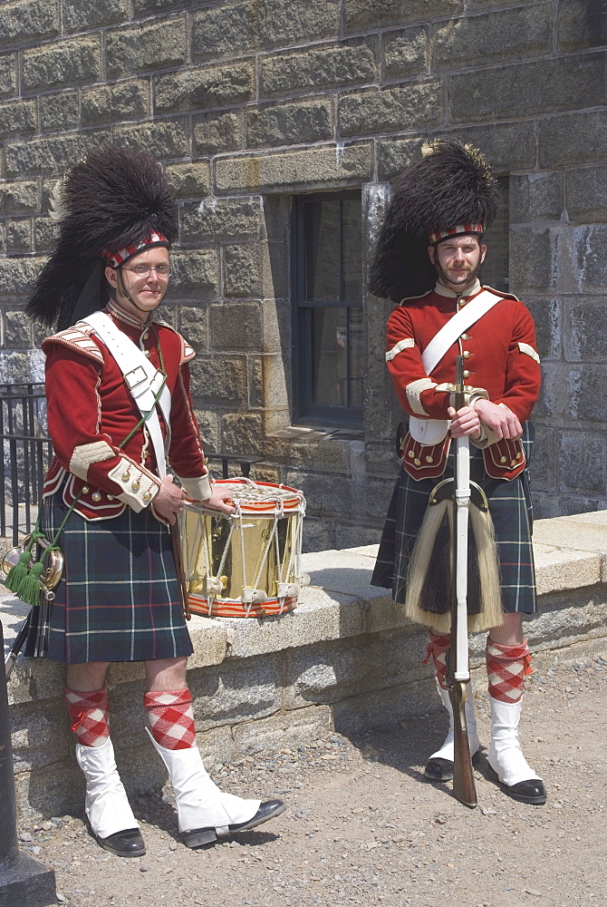 Traditionally dressed guardsmen, The Citadel, a Canadian National Historic Site, Halifax, Nova Scotia, Canada, North America