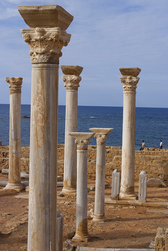 Central Church, late Roman site of Apollonia, Libya, North Africa, Africa