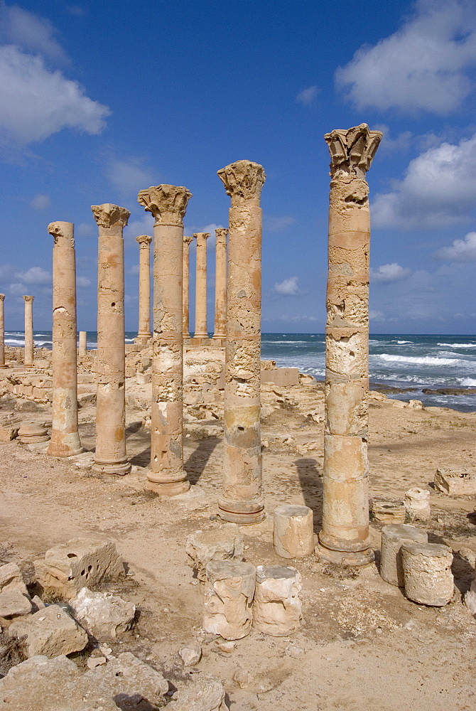 Temple of Isis, Roman site of Sabratha, UNESCO World Heritage Site, Libya, North Africa, Africa