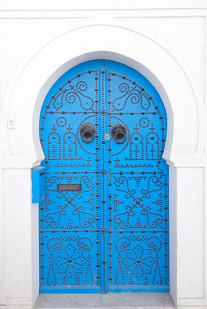 Door, Sidi Bou Said, near Tunis, Tunisia, North Africa, Africa