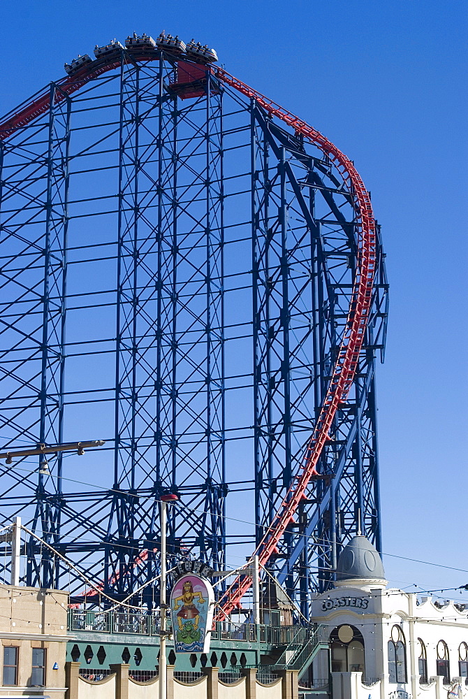 The Big One, the 235ft roller coaster, the largest in Europe, at Pleasure Beach, Blackpool, Lancashire, England, United Kingdom, Europe