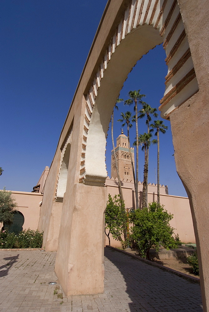 The Koutoubia Mosque (Booksellers' Mosque), the landmark of Marrakech, Morocco, North Africa, Africa