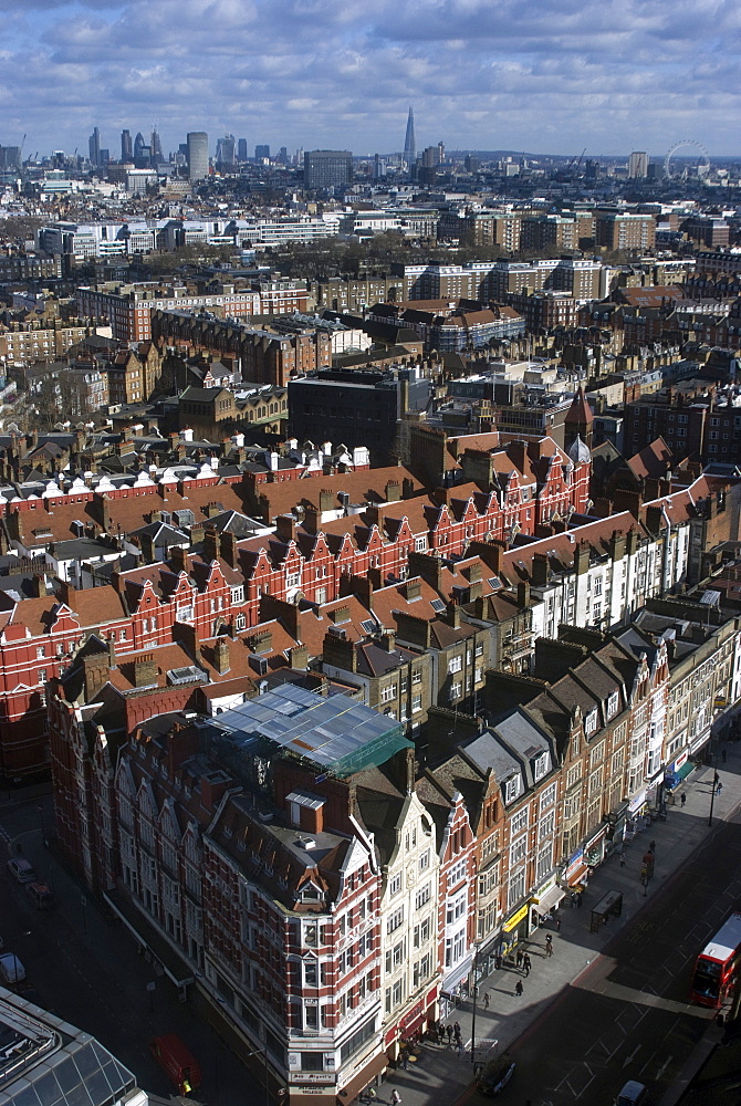 View over London from the top of the Hilton Metropole, London, W2, England, United Kingdom, Europe