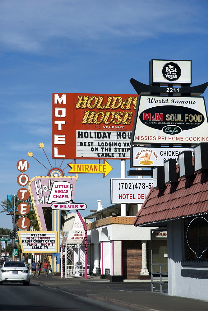 On the Strip (Las Vegas Blvd) close to downtown, Las Vegas, Nevada, United States of America