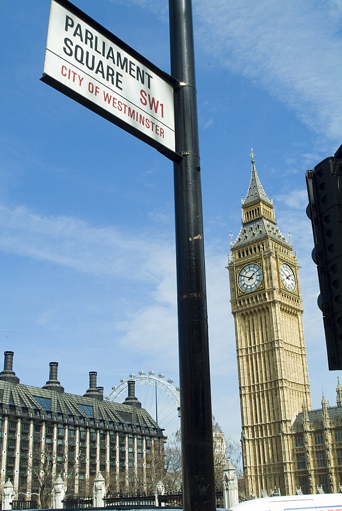 View of Big Ben, Parliament Square, London, England, United Kingdom, Europe