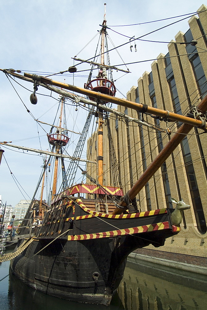 Replica of the Golden Hinde, Francis Drake's ship, Southwark, London, England, United Kingdom, Europe