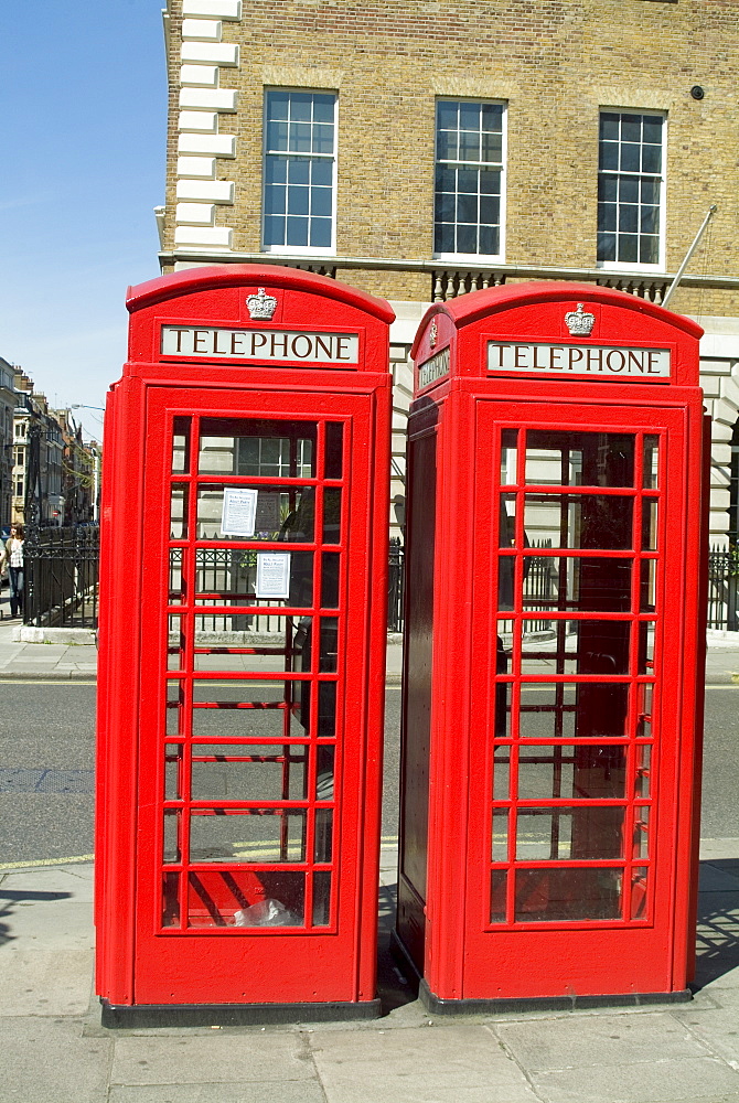 Telephone boxes, London, England, United Kingdom, Europe