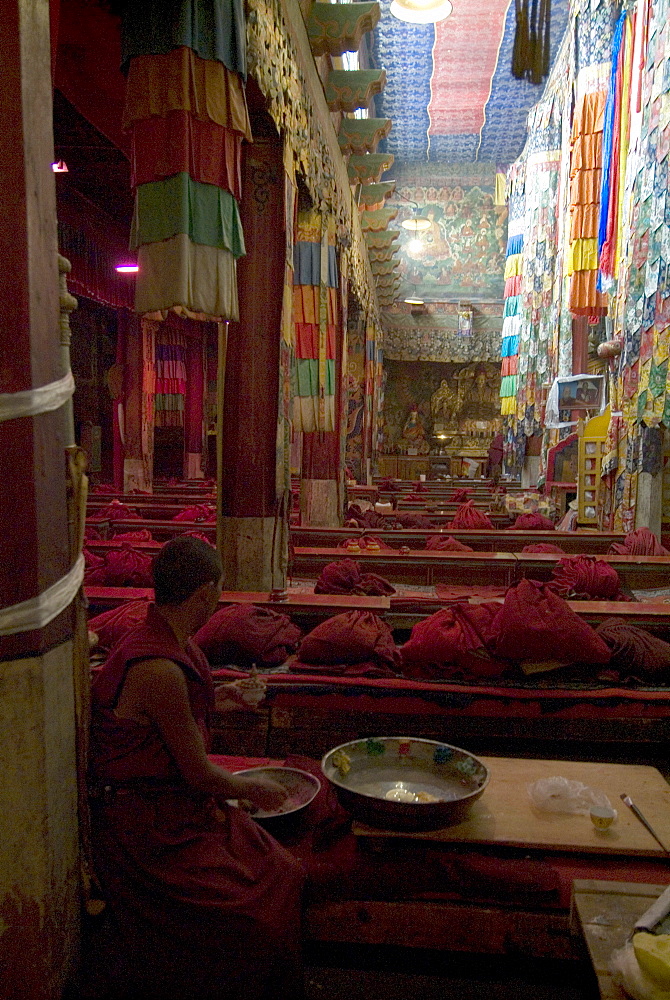 Main prayer hall, Samye Monastery, Tibet, China, Asia