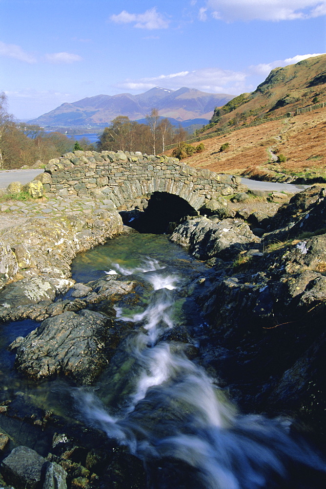 Ashness Bridge, Borrowdale, Lake District National Park, Cumbria, England, UK