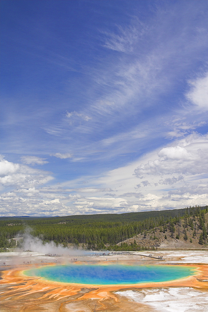 Grand Prismatic Spring, Midway Geyser Basin, Yellowstone National Park, UNESCO World Heritage Site, Wyoming, United States of America, North America