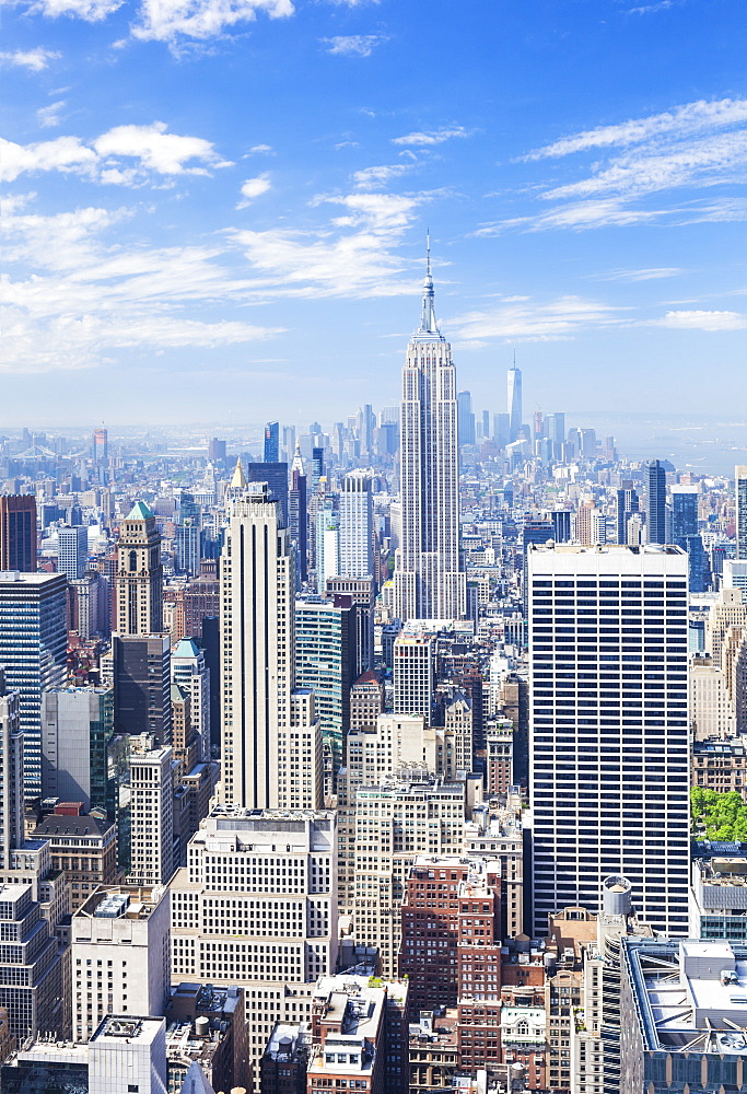 Manhattan skyline, New York skyline, Empire State Building, New York City, United States of America, North America