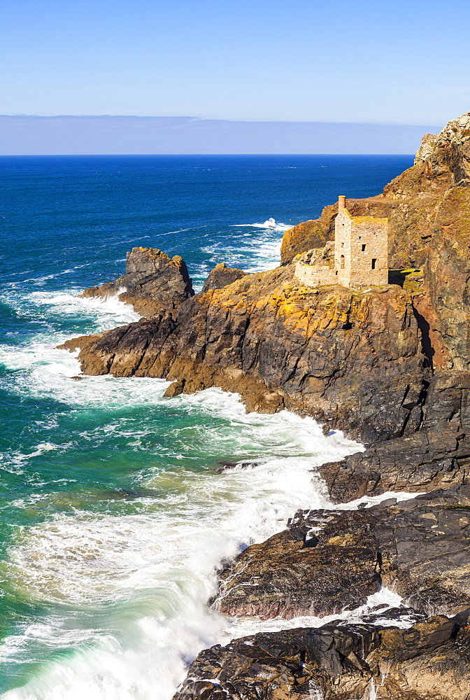 The Crowns Engine Houses, Botallack historic Cornish tin mine, UNESCO World Heritage Site, Botallack, St. Just, Penzance, Cornwall, England, United Kingdom, Europe