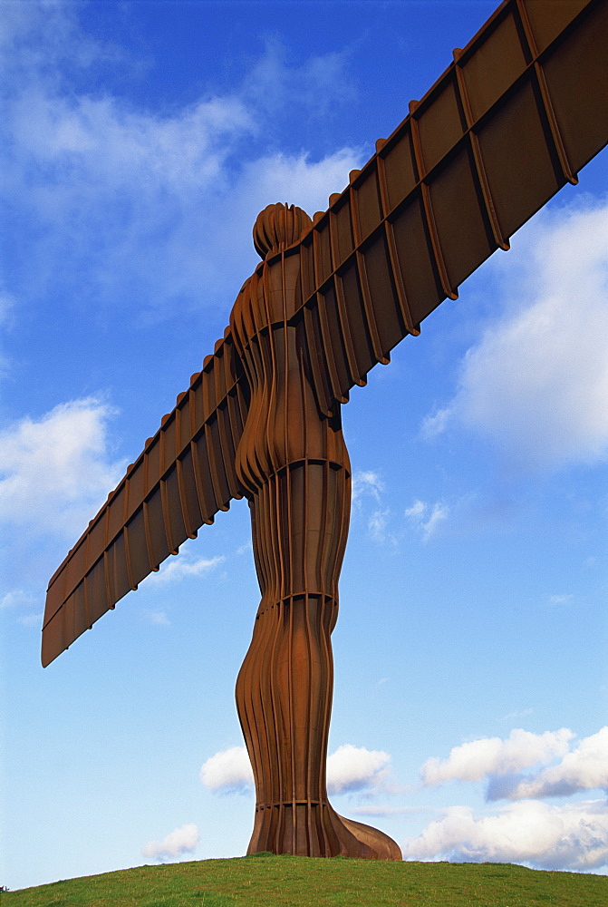 Back view of the Angel of the North statue, Newcastle upon Tyne, Tyne and Wear, England, United Kingdom, Europe