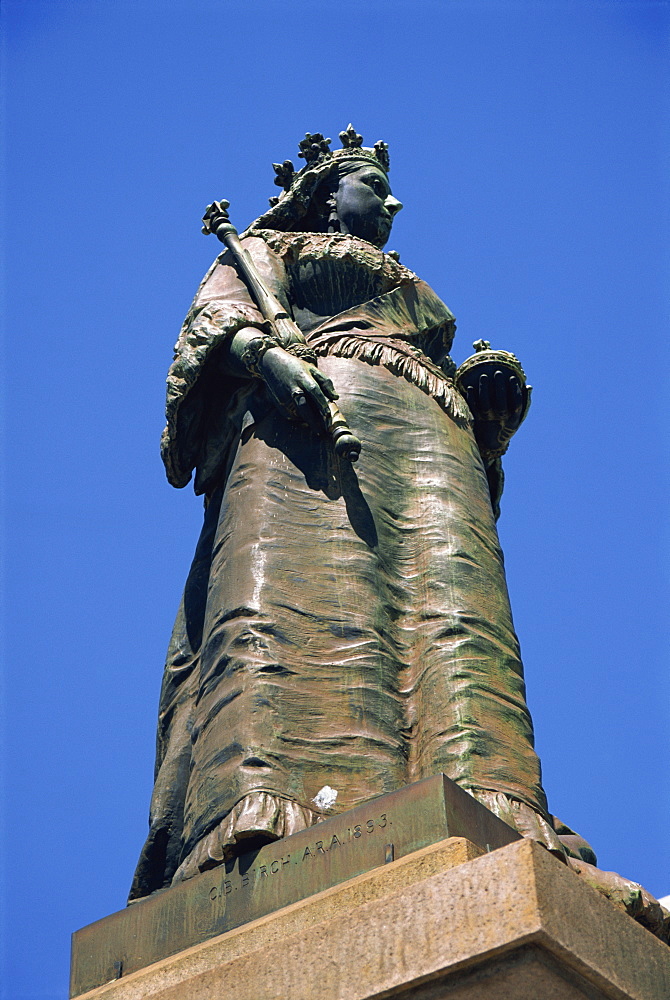 Low angle view of the statue of Queen Victoria, Victoria Square, Adelaide, South Australia, Australia, Pacific