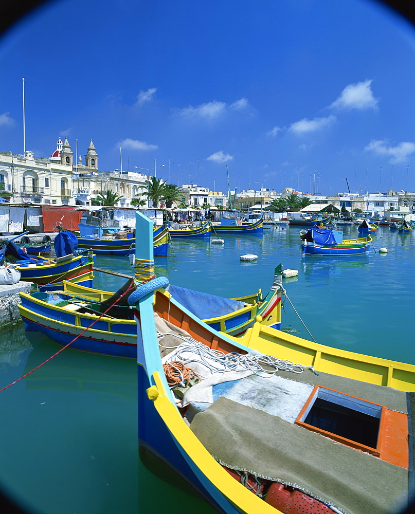 Marsaxlokk fishing harbour, Malta, Mediterranean, Europe