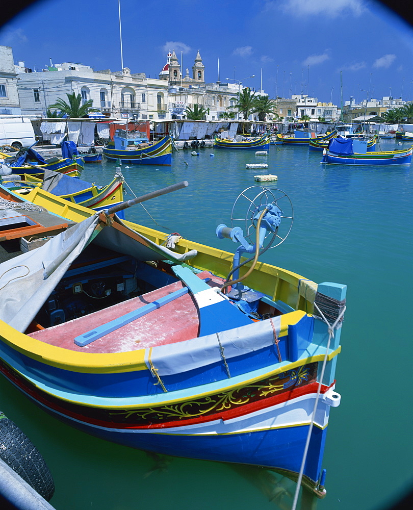 Marsaxlokk fishing harbour, Malta, Mediterranean, Europe